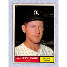1961 Topps Whitey Ford Vg Crease Free