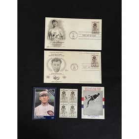 Jim Thorpe 1st Day Covers With Stamp Block/cards