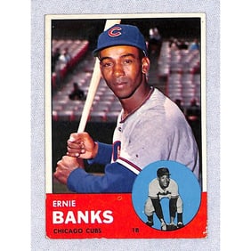1963 Topps Ernie Banks Vg/ex Crease Free