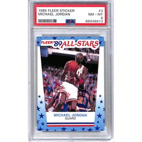 1989 Fleer Stickers Michael Jordan Psa 8