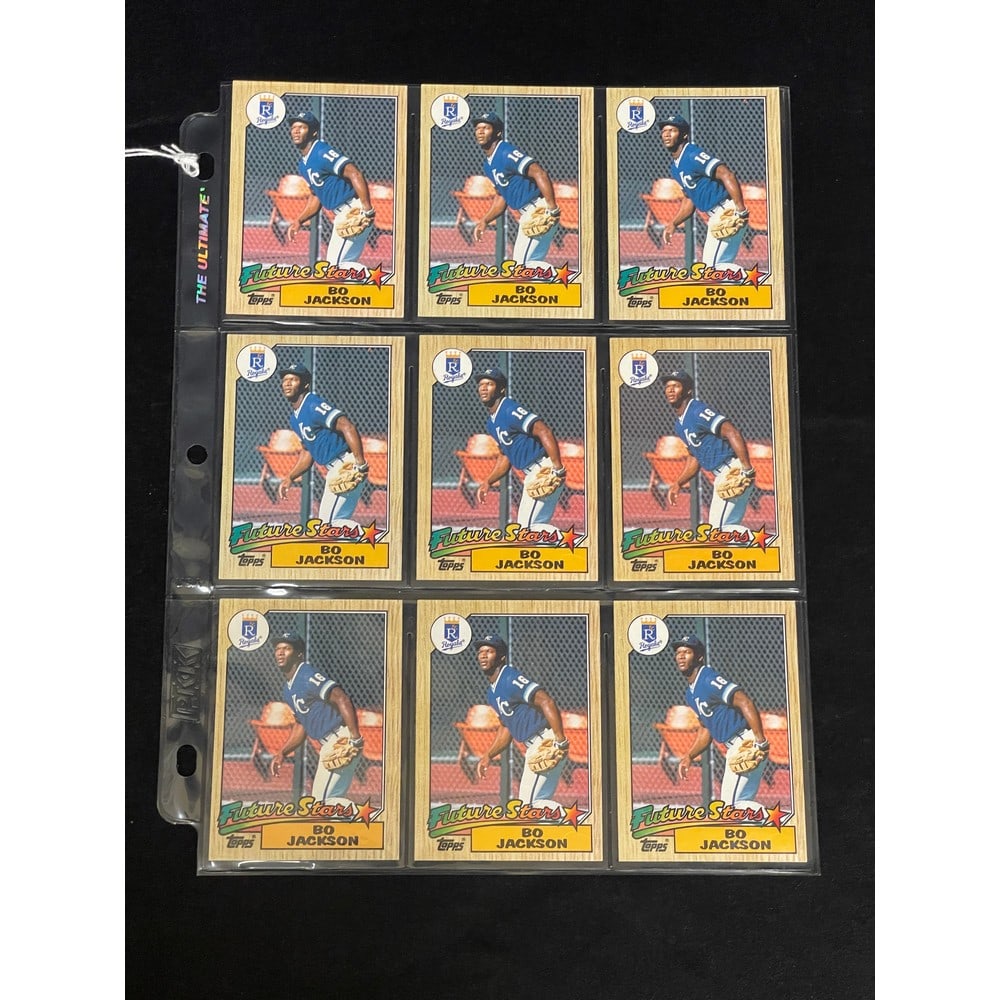 (9) Bo Jackson Baseball Rookie Cards (1 of 2)