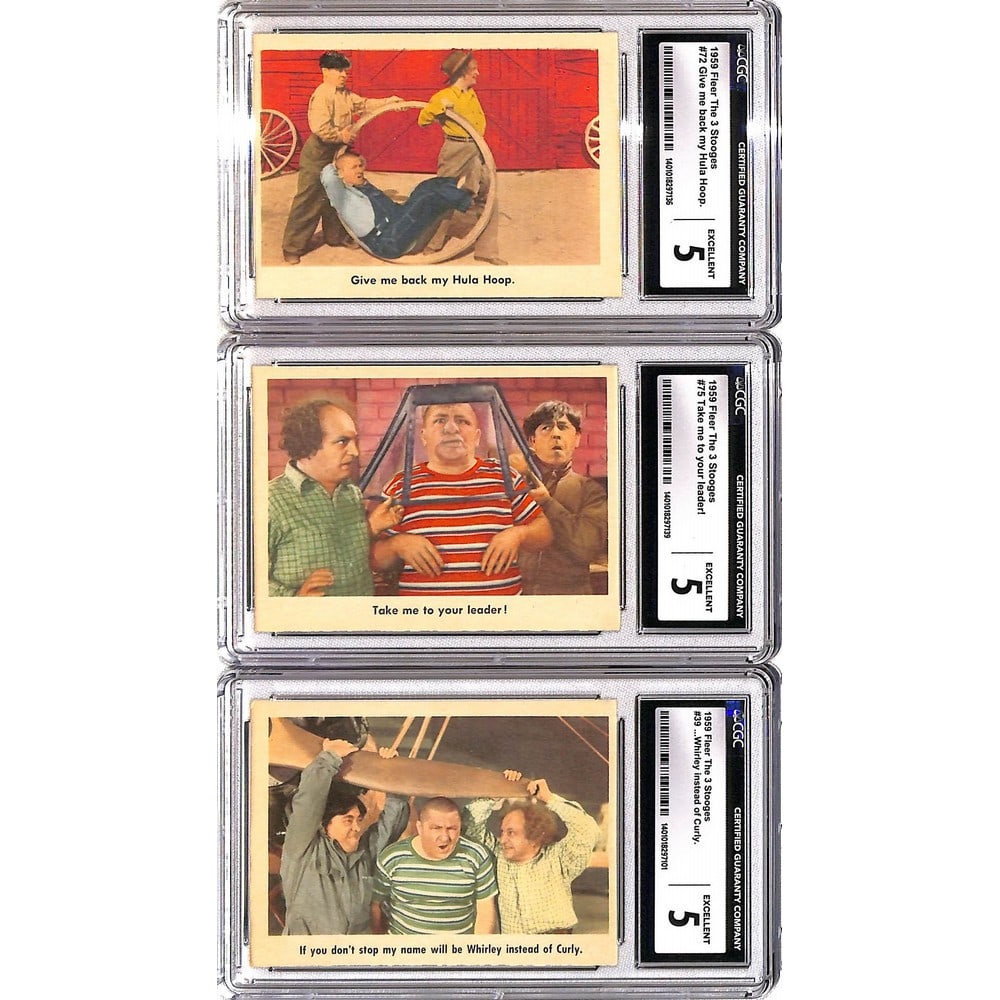 (5) 1959 Fleer Three Stooges Graded Cards (1 of 4)