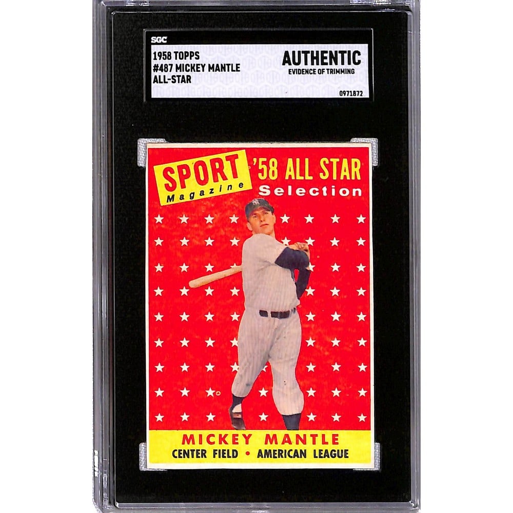 1958 Topps Mickey Mantle Allstar Sgc A (1 of 2)