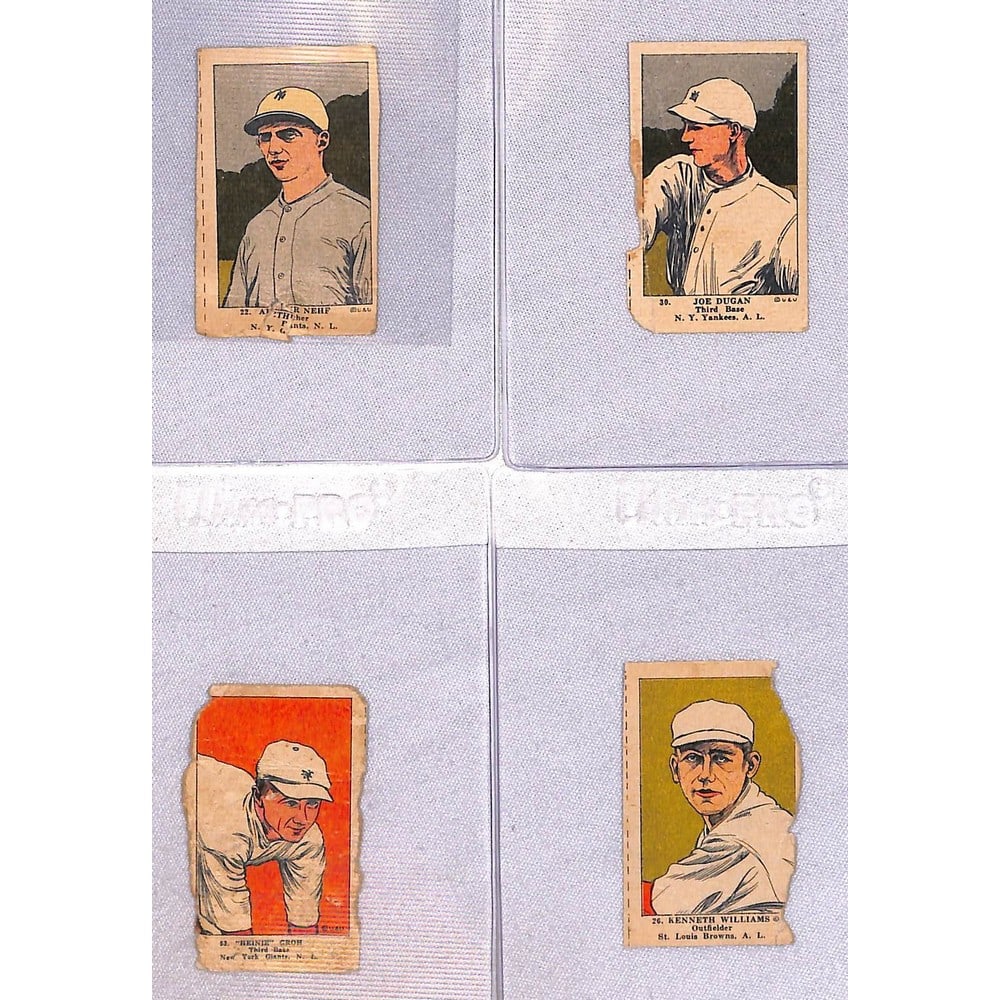 (4) 1920's Baseball Strip Cards (1 of 2)