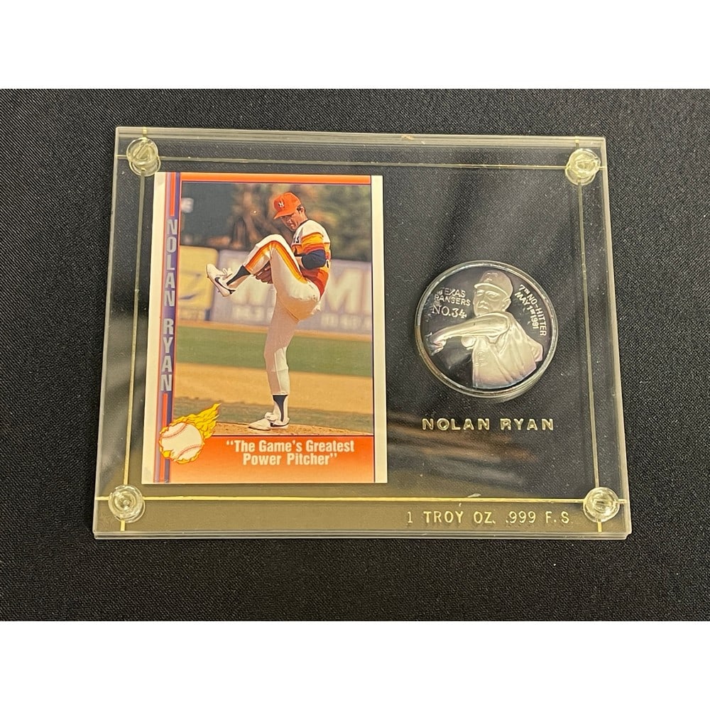 Nolan Ryan 1 Troy Ounce .999 Silver Coin/card (1 of 2)