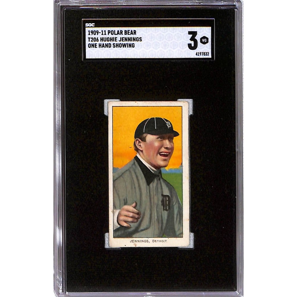 1909-11 T206 Polar Bear Hughie Jennings Sgc 3: 1909-11 T206 Polar Bear Hughie Jennings Sgc 3