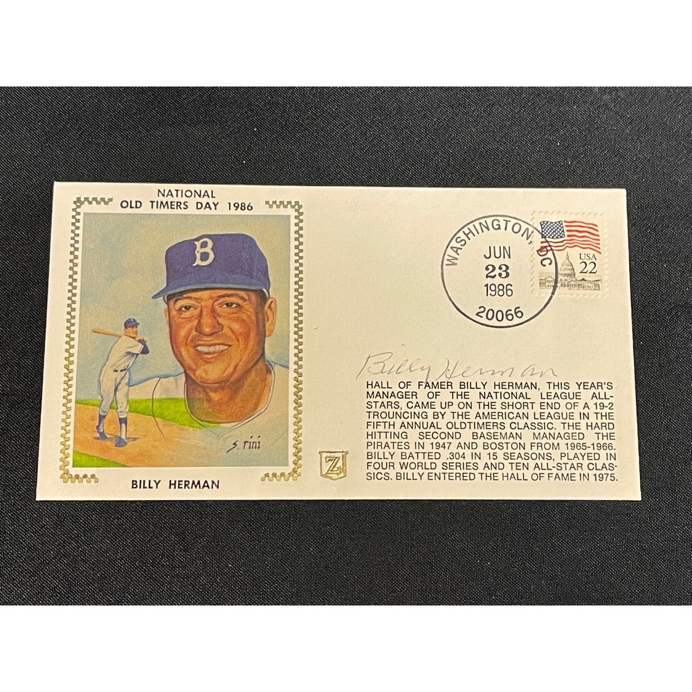 Billy Herman Signed 1st Day Cover Jsa Coa (1 of 2)