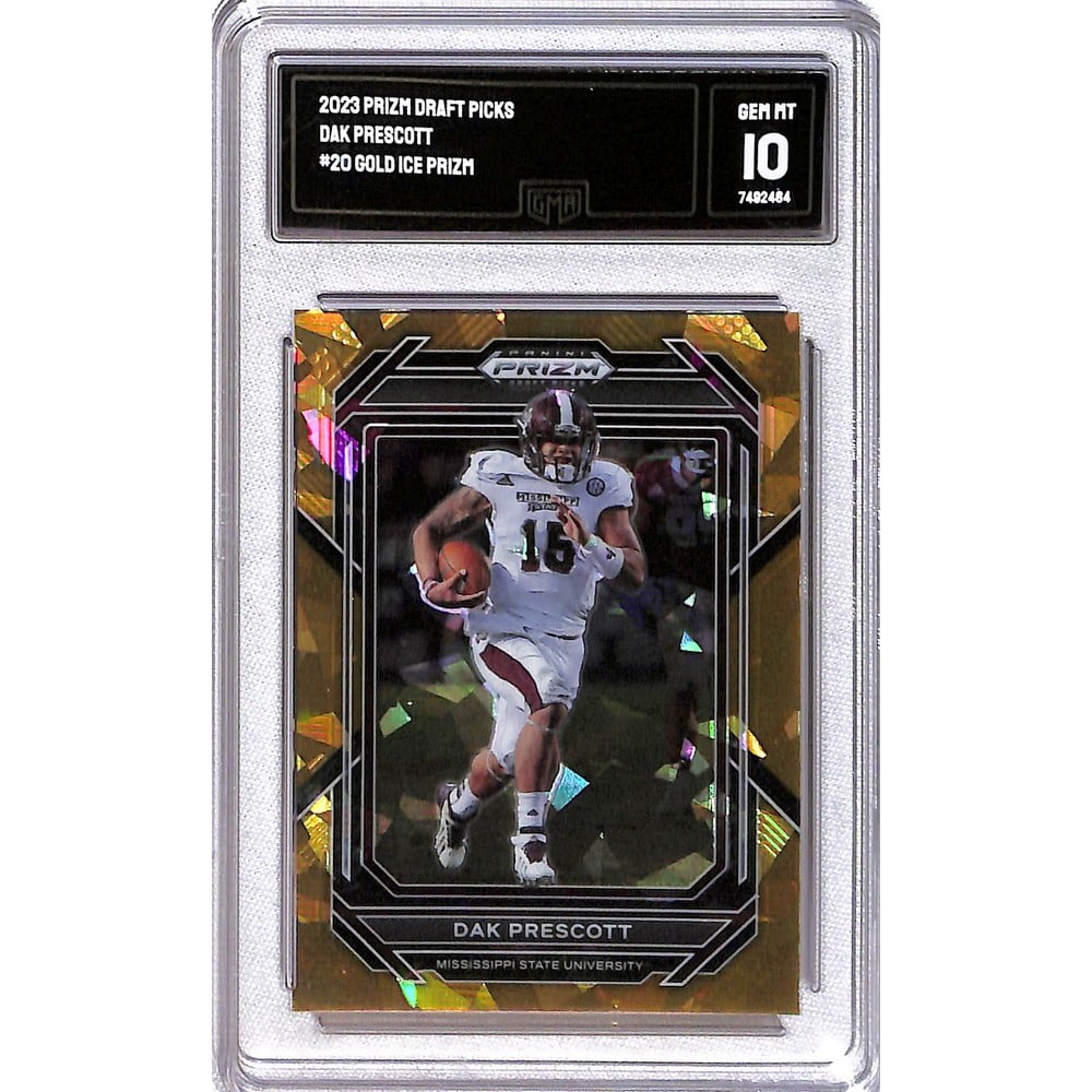 2023 Prizm Draft Dak Prescott Gold Ice Prizm Gma10 (1 of 2)
