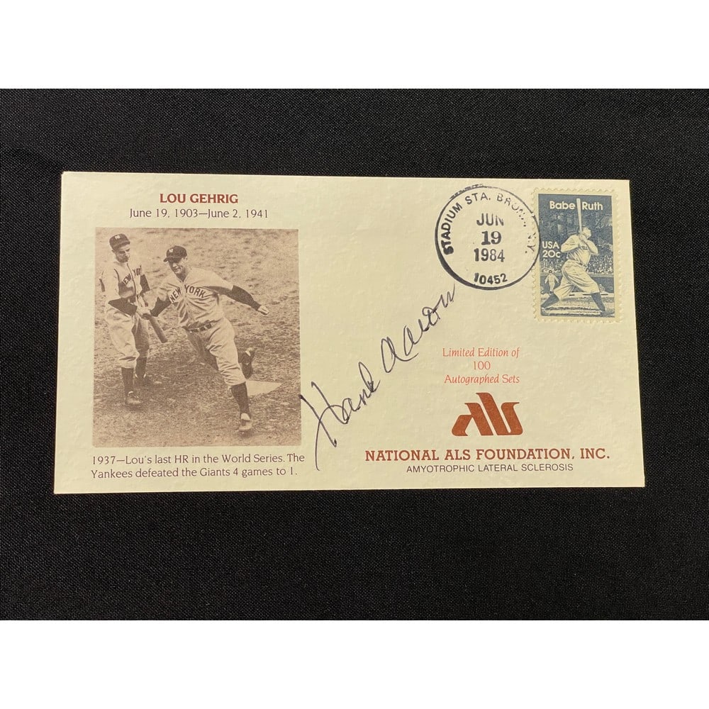 Hank Aaron Signed 1st Day Cover Jsa Coa (1 of 2)