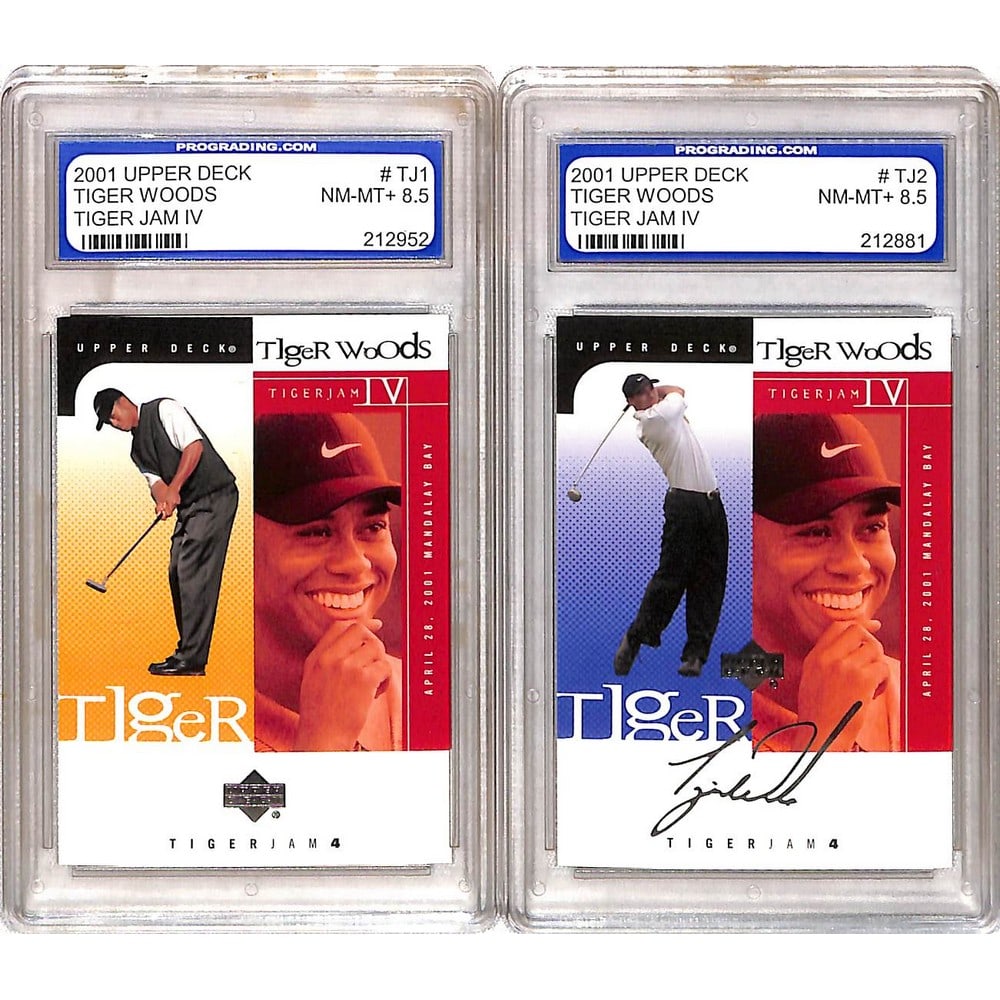 (2) 2001 Ud Tiger Jam Tiger Woods Graded 8.5: (2) 2001 Ud Tiger Jam Tiger Woods Graded 8.5