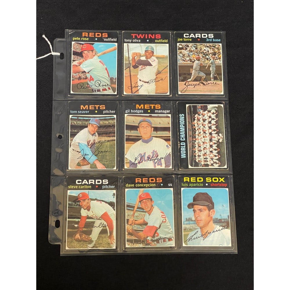 (9) Different 1971 Topps Baseball Stars (1 of 2)