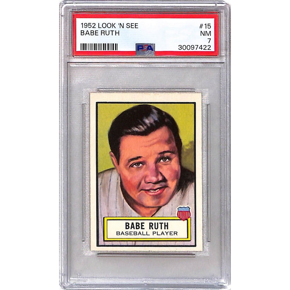1952 Look N See Babe Ruth Psa 7: 1952 Look N See Babe Ruth Psa 7