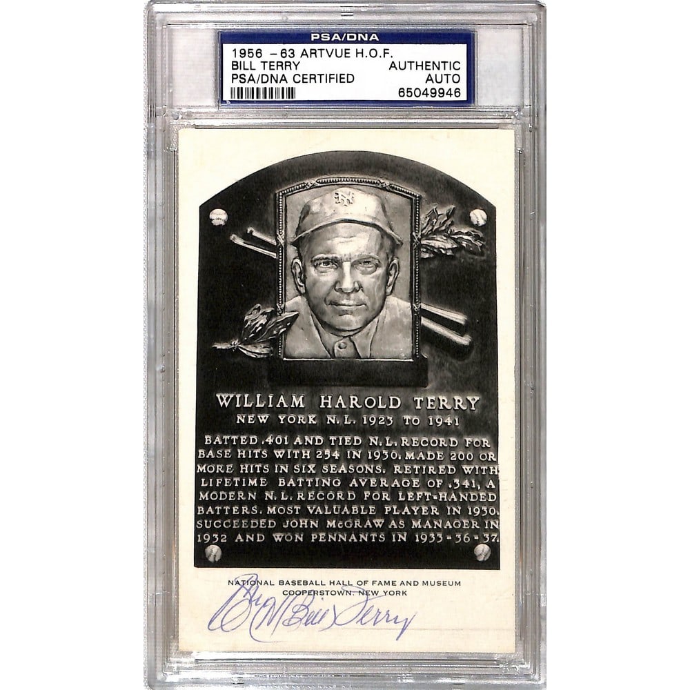 Bill Terry Signed Hof Postcard Psa Dna (1 of 2)