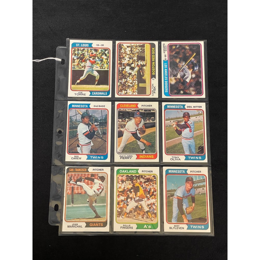 (9) Different 1974 Topps Baseball Star Cards (1 of 2)
