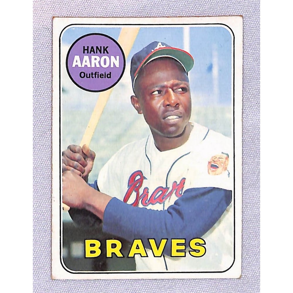 1969 Topps Crease Free Hank Aaron: 1969 Topps Crease Free Hank Aaron