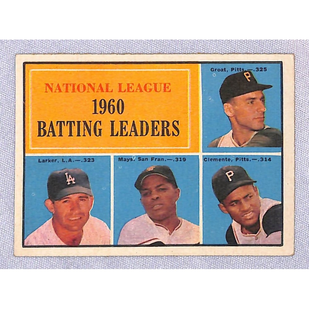 1961 Topps Nl Leader Mays/clemente (1 of 2)
