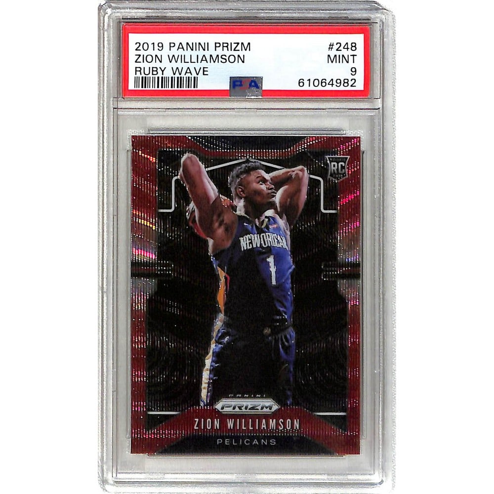 2019 Prizm Zion Williamson Ruby Wave Rc Psa 9 (1 of 2)