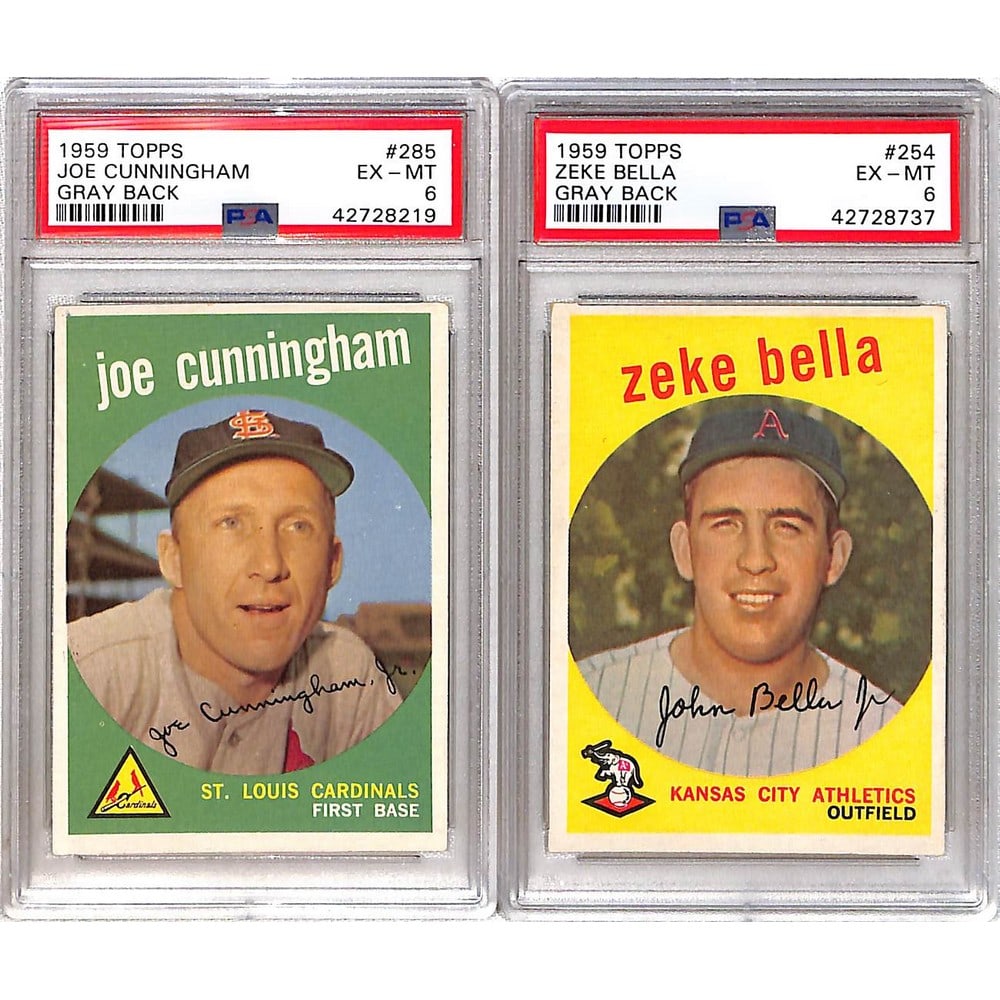 (2) Psa 6 Graded 1959 Topps Baseball Cards (1 of 2)