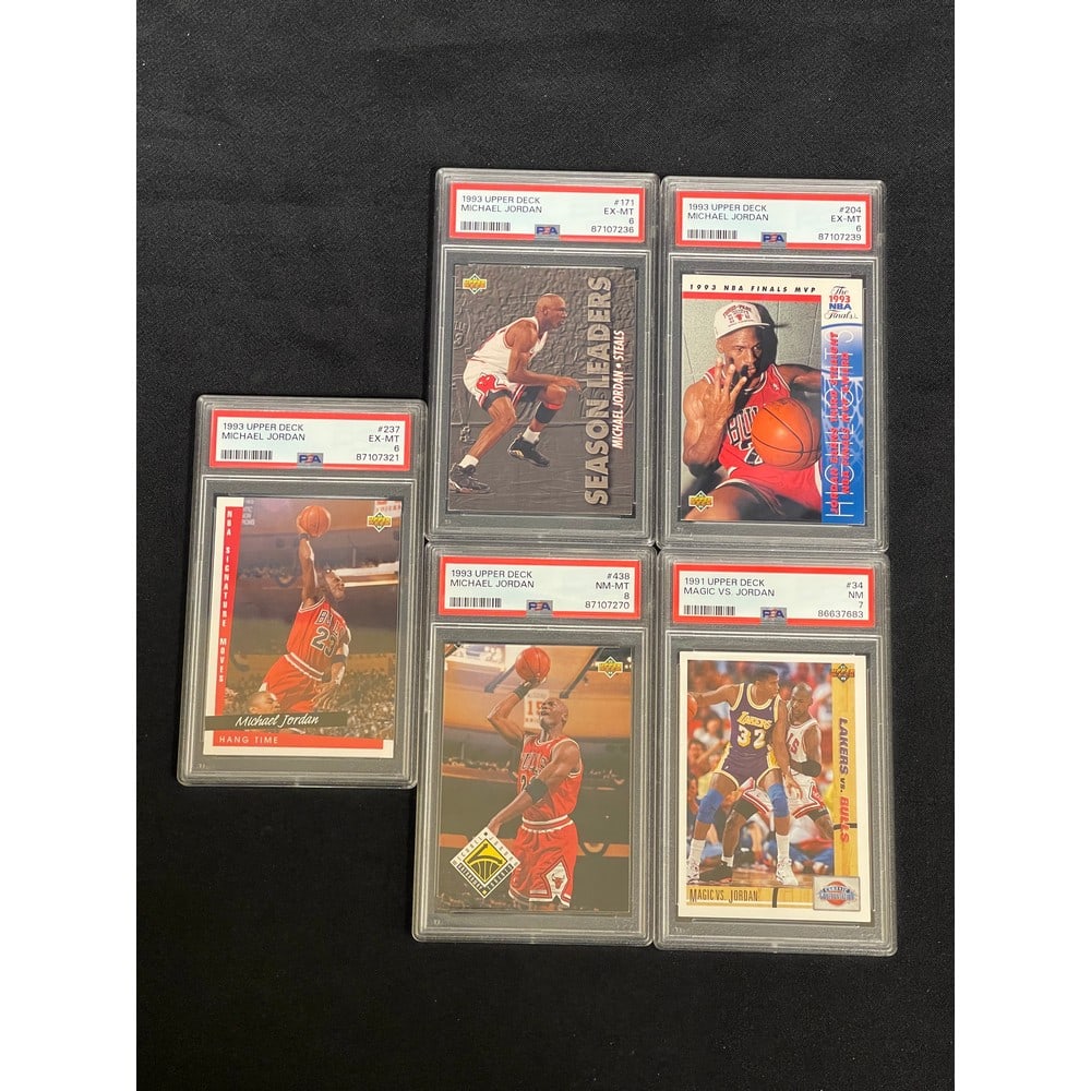 (5) Psa Graded 1990's Upper Deck Michael Jordan (1 of 2)