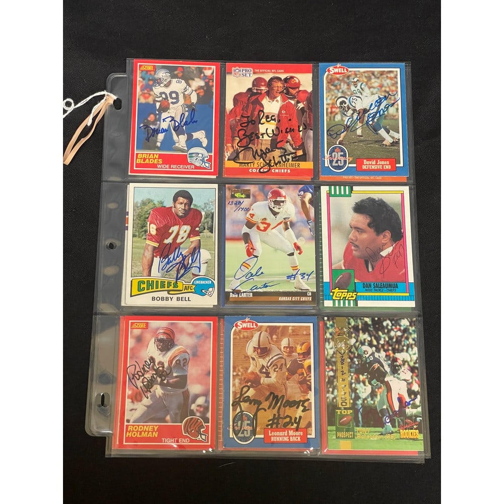 (18) Different Vintage Autographed Football Cards (1 of 2)
