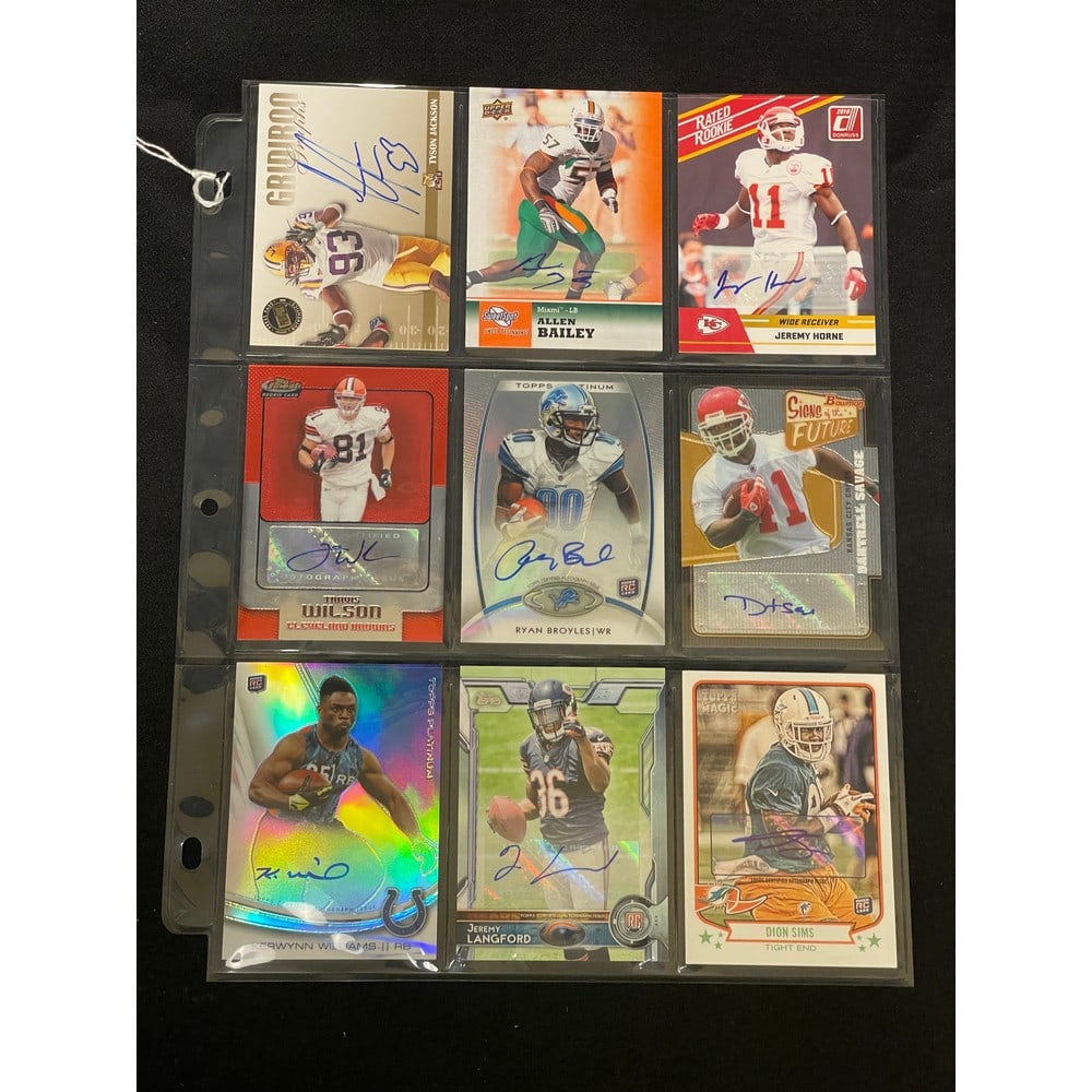 (9) Autographed Football Rookie Cards (1 of 2)