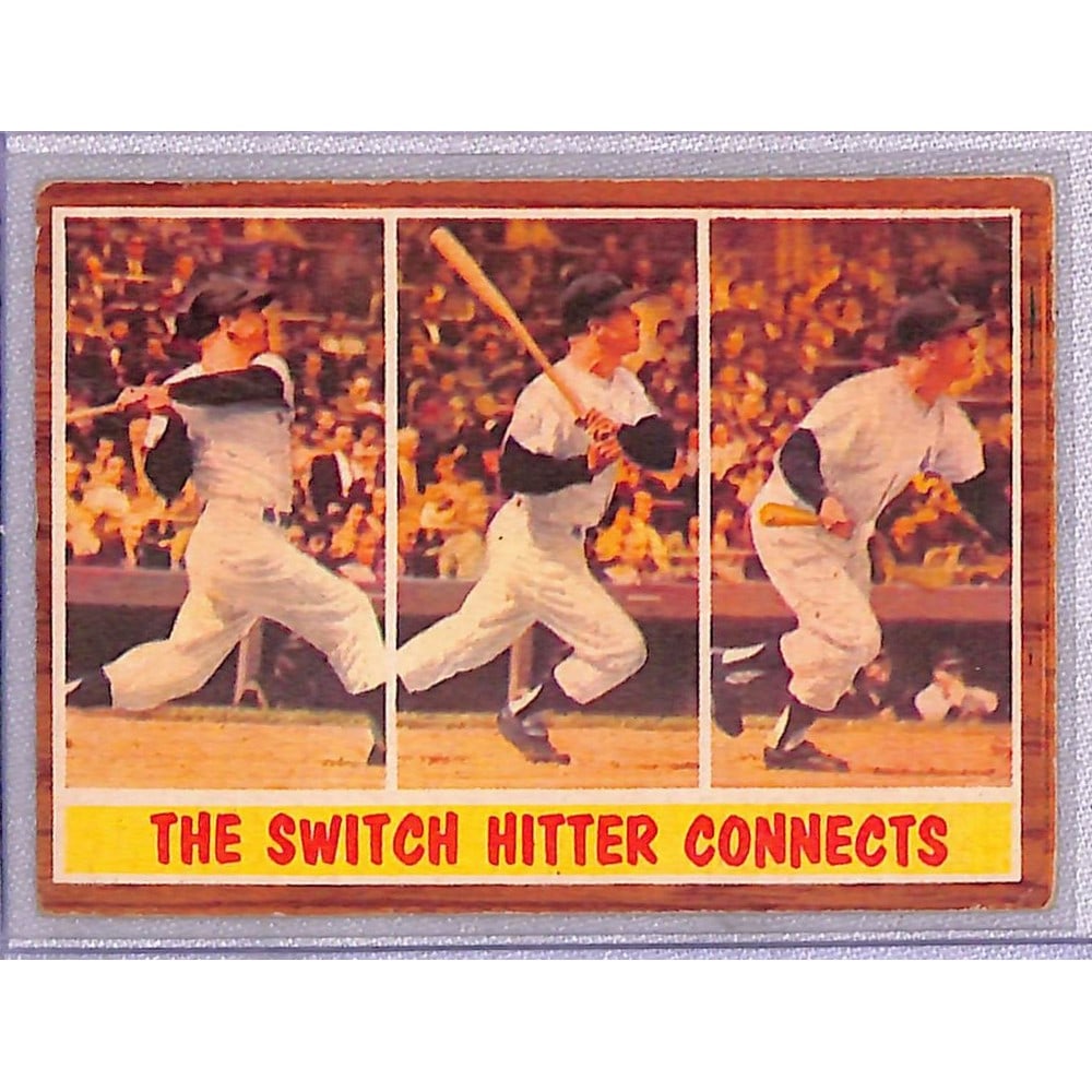 1962 Topps Mickey Mantle Switch Hitter Creased: 1962 Topps Mickey Mantle Switch Hitter Creased