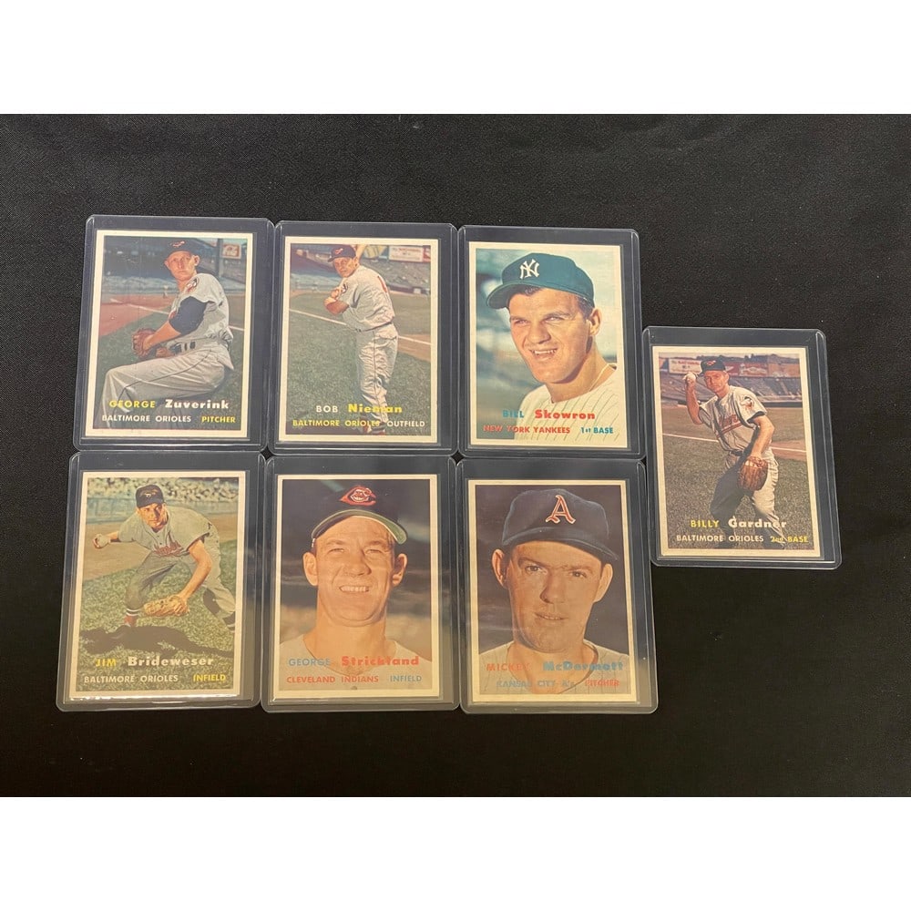 (7) High Grade 1957 Topps Baseball Cards (1 of 2)