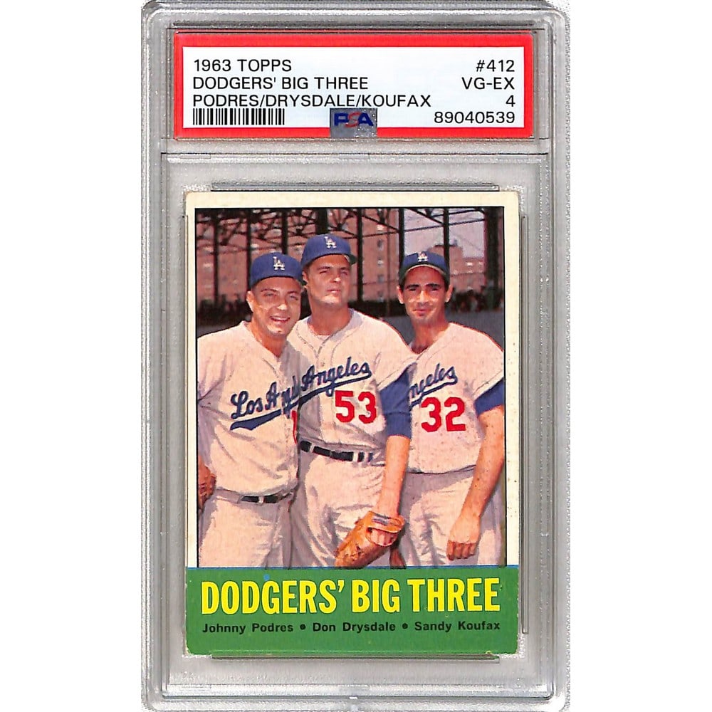1963 Topps Dodgers Big Three Koufax Psa 4 (1 of 2)