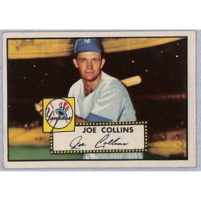 1952 Topps Baseball Joe Collins Crease Free