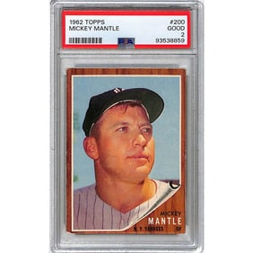 1962 Topps Mickey Mantle Psa 2