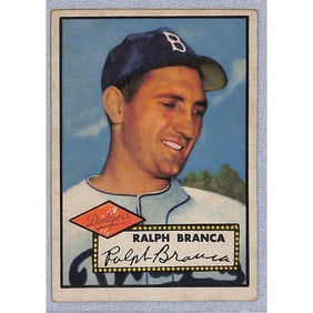 1952 Topps Baseball Ralph Branca Crease Free