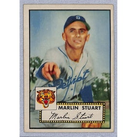 1952 Topps Baseball Marlin Stuart Crease Free