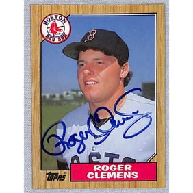 1987 Topps Roger Clemens Signed With Pass