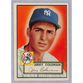 1952 Topps Baseball Jerry Coleman Crease Free