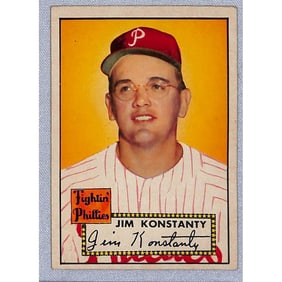 1952 Topps Baseball Jim Konstanty Crease Free