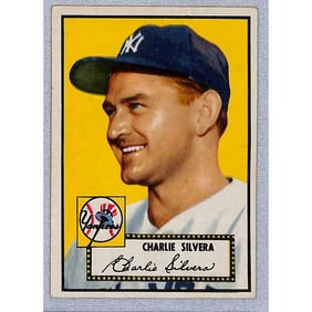 1952 Topps Baseball Charlie Silvera Crease Free