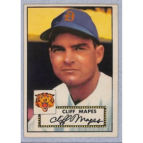 1952 Topps Baseball Cliff Mapes Crease Free
