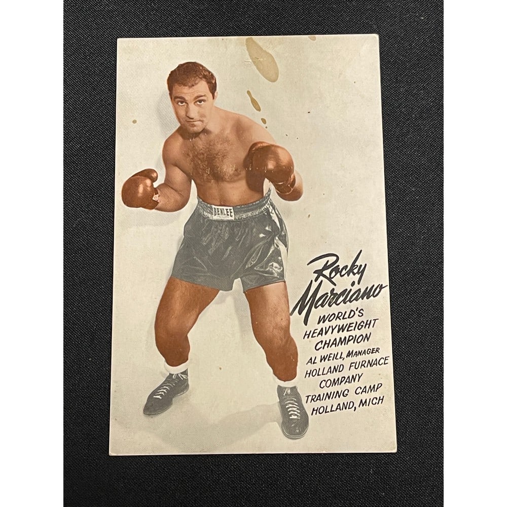 1950's Rocky Marciano Boxing Postcard: 1950's Rocky Marciano Boxing Postcard By His Personal Physcian