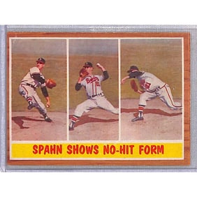 1962 Topps Warren Spahn No Hitter