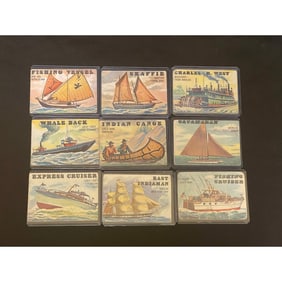 (9)1955 Topps Rails And Sails Cards
