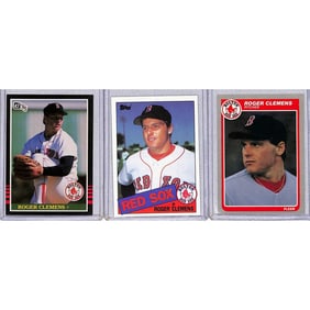 (3) Different 1985 Roger Clemens Rookie Cards