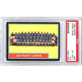 1962 Topps Football Lions Team Psa 6.5