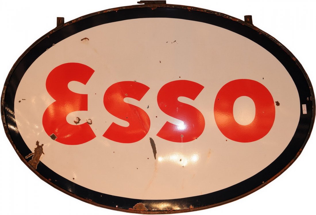 All Original Oval Metal "ESSO" sign: All Original Oval Metal "ESSO" sign 88" X 60"