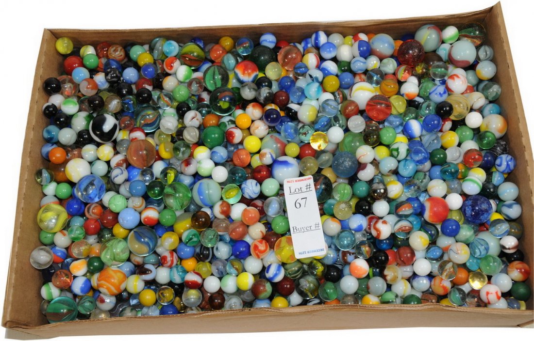 Hundreds of 1950's marbles: Hundreds of 1950's and up West Virginia Swirls, Cats Eyes, Marble King and Vitro marbles