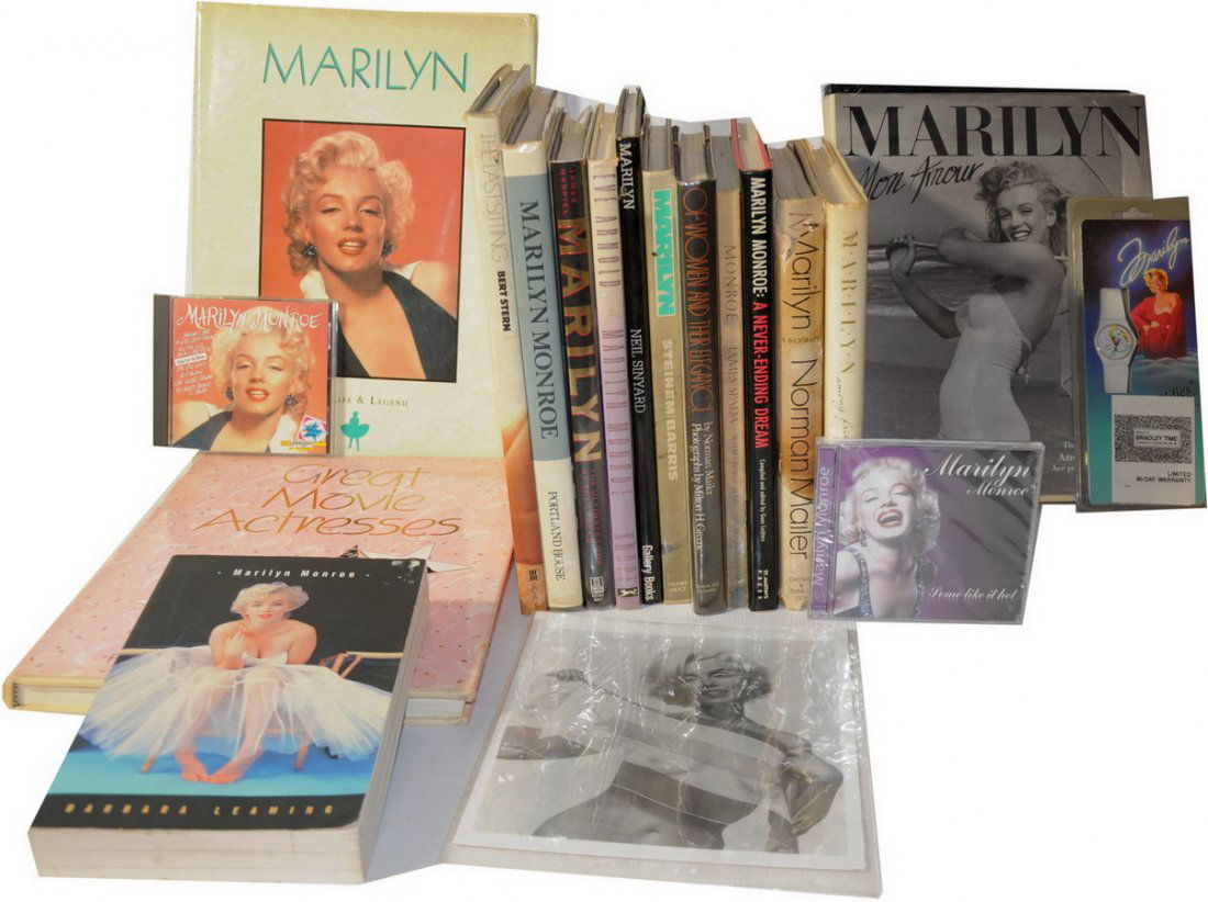 Fifty Year Anniversary of Marilyn Monroe's death: Fifty Year Anniversary of Marilyn Monroe's death Marilyn Monroe Collection of books to include "Marilyn, A Biography" by Norman Mailer, "Marilyn Among Friends", by Sam Shaw and Norman Rosten, "Marilyn