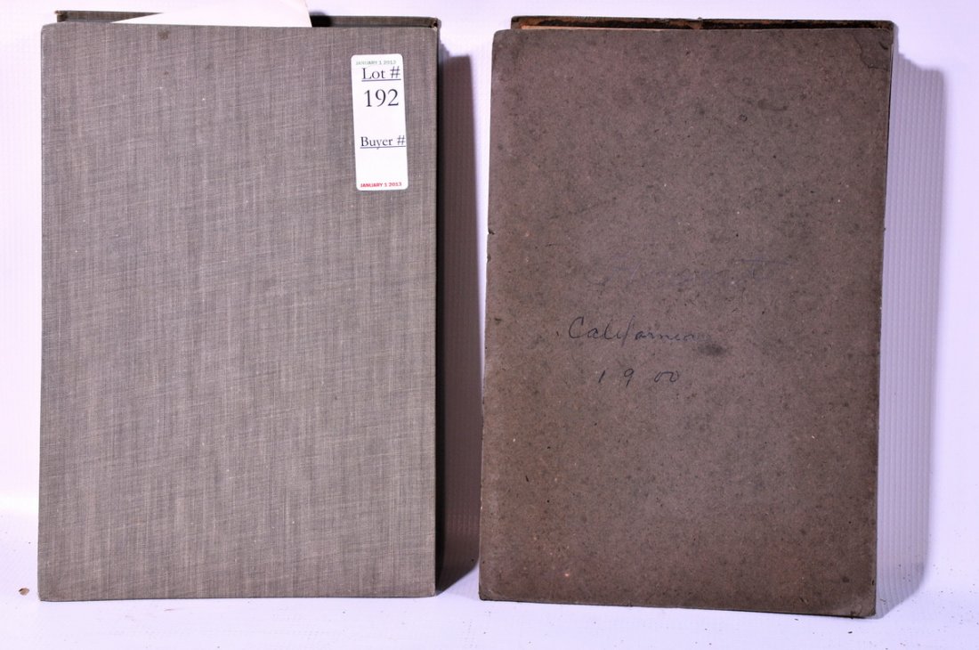 Estate Photos: Fantastic collection of estate photographs in accordion type albums depicting California scenes, horse and buggy, old west towns, trains, animals etc.