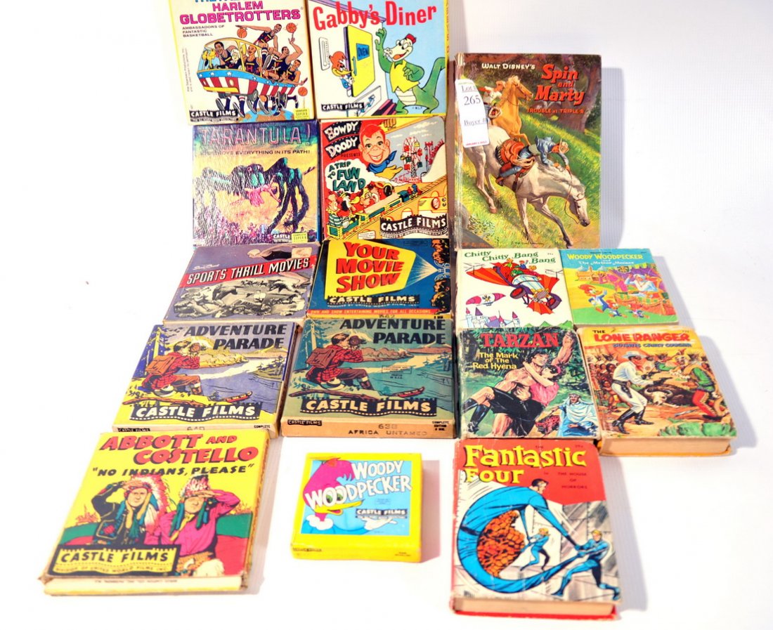 Collection of children's books and Sero Crest Film: Collection of children's books and Sero Crest Films to including Chitty Chitty Bang Bang, Woody Woodpecker, Tarzan, The Lone Ranger, The Fantastic Four, Spin and Marty,and films to include, Adventure 
