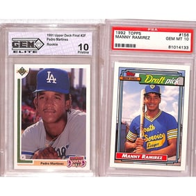 (2) Graded Rookie Cards Manny/pedro
