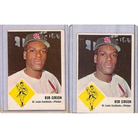 (2) 1963 Fleer Bob Gibson Cards