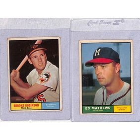 (2) 1961 Topps Eddie Mathews / Brooks Robinson